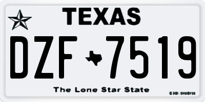 TX license plate DZF7519