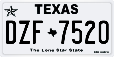 TX license plate DZF7520