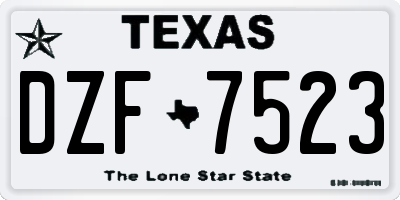 TX license plate DZF7523