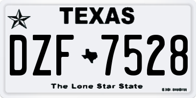 TX license plate DZF7528