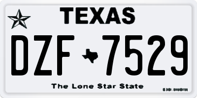 TX license plate DZF7529