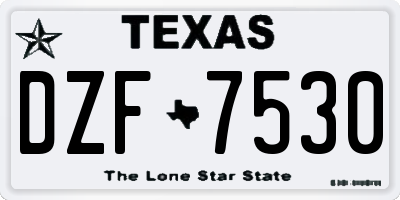 TX license plate DZF7530