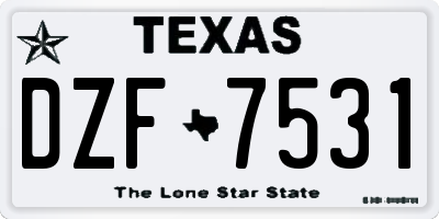 TX license plate DZF7531