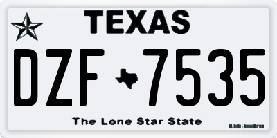 TX license plate DZF7535