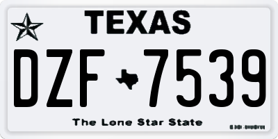 TX license plate DZF7539