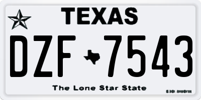 TX license plate DZF7543