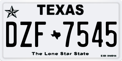TX license plate DZF7545
