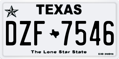 TX license plate DZF7546