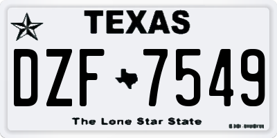 TX license plate DZF7549