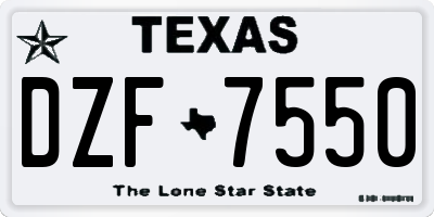 TX license plate DZF7550