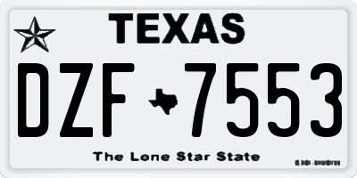 TX license plate DZF7553
