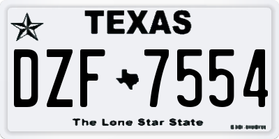 TX license plate DZF7554