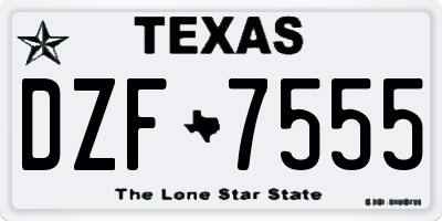 TX license plate DZF7555