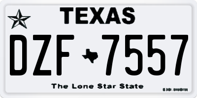 TX license plate DZF7557