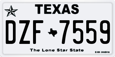 TX license plate DZF7559