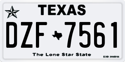 TX license plate DZF7561