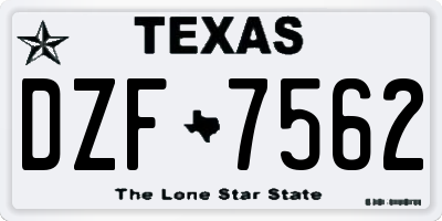 TX license plate DZF7562