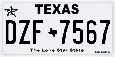TX license plate DZF7567