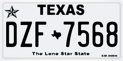 TX license plate DZF7568