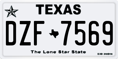 TX license plate DZF7569