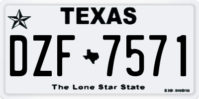TX license plate DZF7571