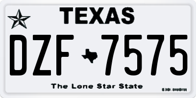 TX license plate DZF7575