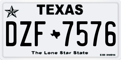 TX license plate DZF7576