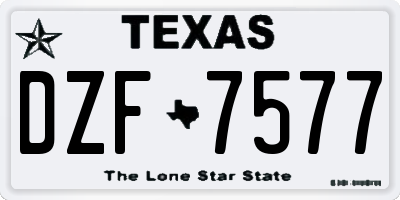 TX license plate DZF7577