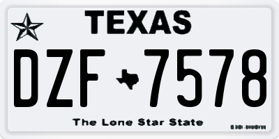 TX license plate DZF7578