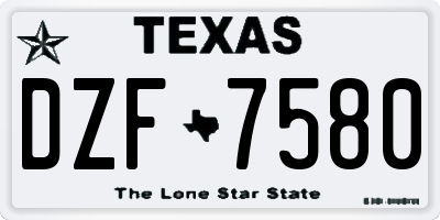 TX license plate DZF7580