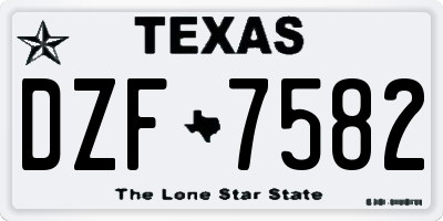 TX license plate DZF7582