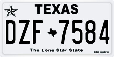 TX license plate DZF7584