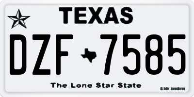 TX license plate DZF7585