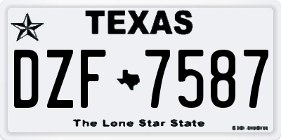 TX license plate DZF7587