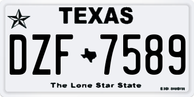 TX license plate DZF7589