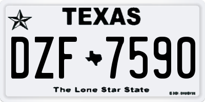 TX license plate DZF7590