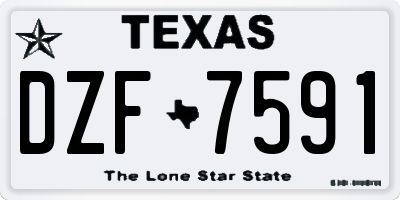 TX license plate DZF7591