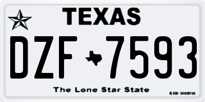 TX license plate DZF7593