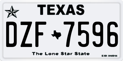 TX license plate DZF7596