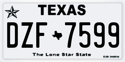 TX license plate DZF7599