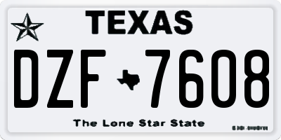 TX license plate DZF7608
