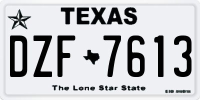TX license plate DZF7613