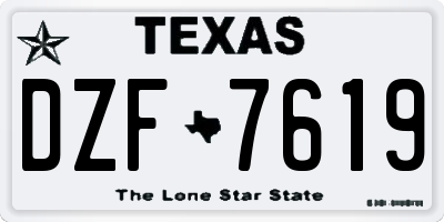TX license plate DZF7619