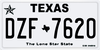 TX license plate DZF7620