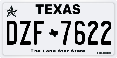 TX license plate DZF7622