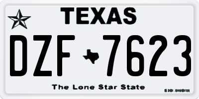 TX license plate DZF7623