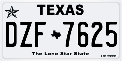 TX license plate DZF7625