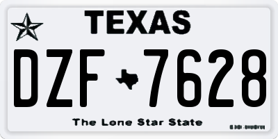 TX license plate DZF7628
