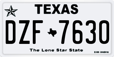 TX license plate DZF7630