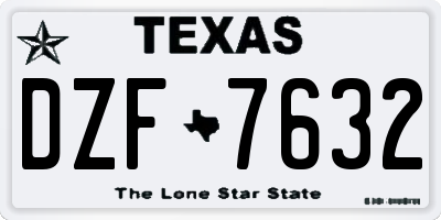 TX license plate DZF7632